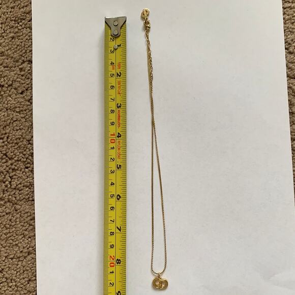 D1022 Authentic Dior CD logo gold color necklace - Picture 4 of 4